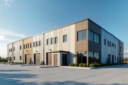 Modernes Gewerbegebäude mit Metalldach | Photovoltaik Duisburg